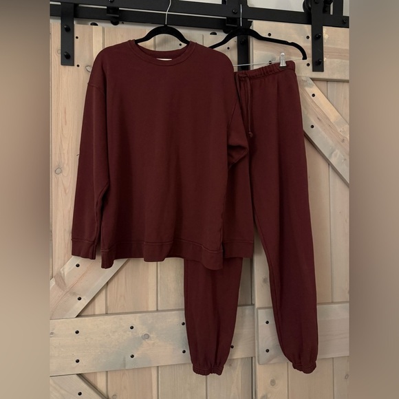 HDYWT Classic Oversized Sweat Set-Maroon - Picture 8 of 16